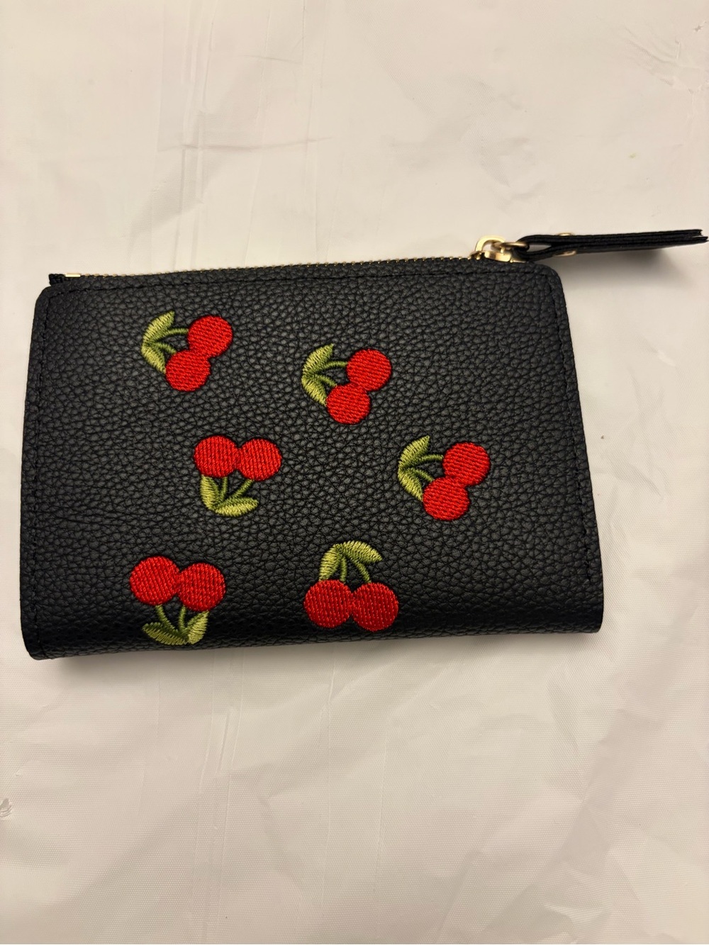 Black Cherry Vintage Embroidered Zip Wallet